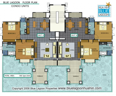Blue Lagoon Sheraton apartment 150 sqm 2 bed 2 bath Hua Hin
